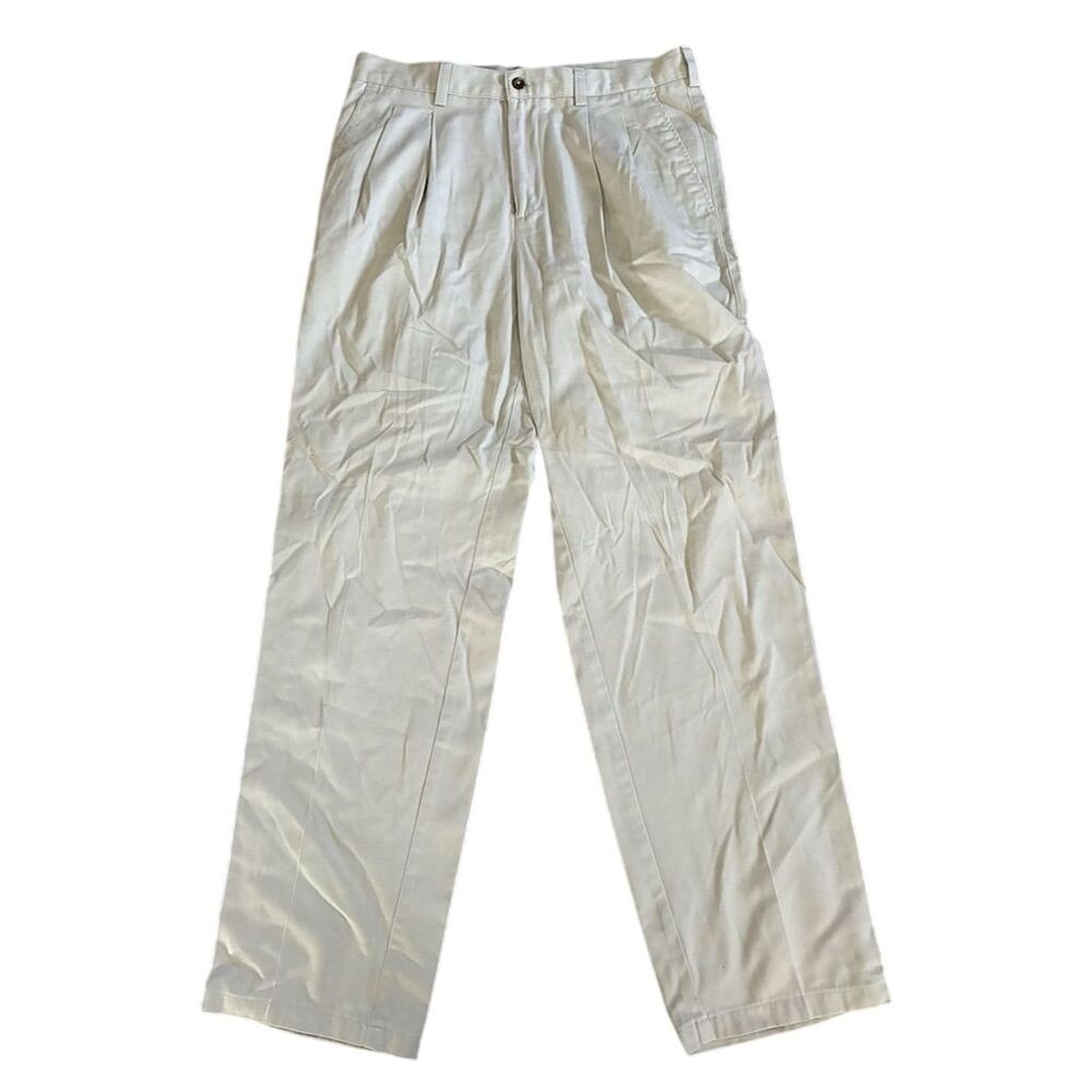 Evergreen Women's High-Waisted Ivory‎ Cotton Dress Pants Size 34